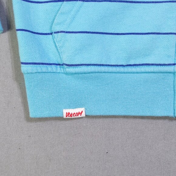 Volcom Fuzzy Full Fleece boys size L light blue with stripes - Picture 9 of 11